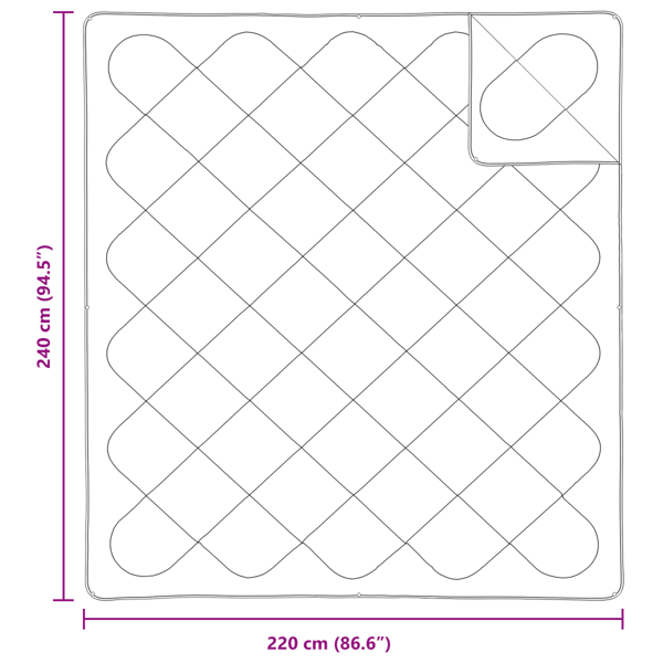 2-i-1 Duntäcke Vit 240 x 220 x 8 cm Polyester