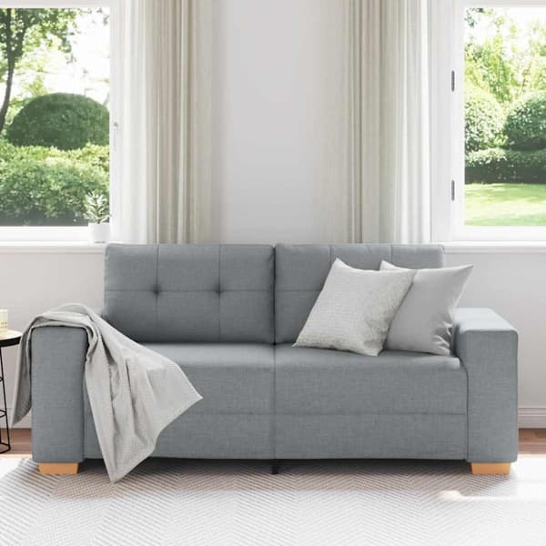 Loveseat soffa ljusgrå 180x77x82 cm tyg