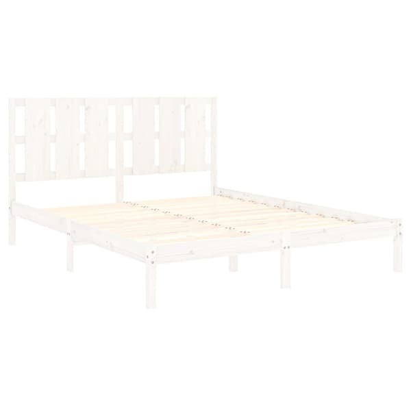 Sängram vit massiv furu 160x200 cm