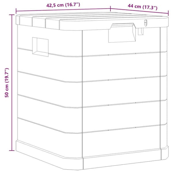 Dynbox 90 liter ljusgrå
