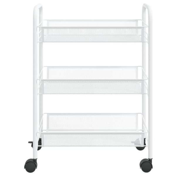 Rullvagn 3 våningar vit 46x26x64 cm järn
