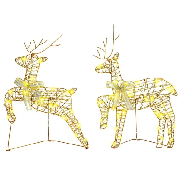 LED Renar med 80 LED-lampor 4 pcs Guld PET