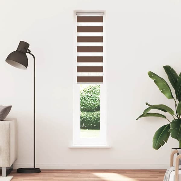 Rullgardin zebra brun 50x200 cm tyg bredd 45,9 cm polyester