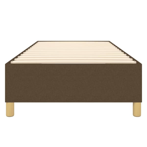 Boxspring-sängram mörkbrun 80x200 cm tyg