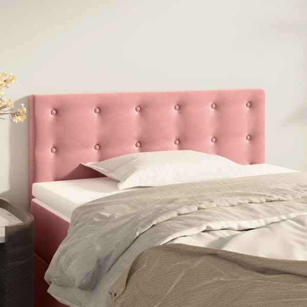 Sänggavel rosa 90x5x78/88 cm sammet