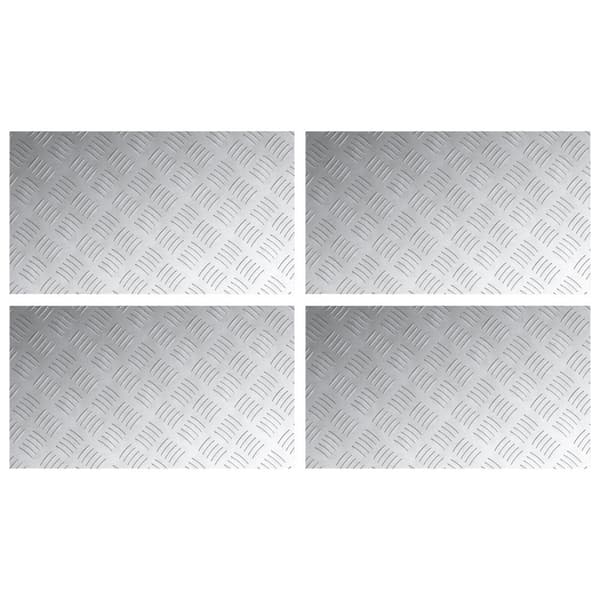 Trappsteg Rektangulär 4 pcs Silver 70 x 40 cm Aluminium