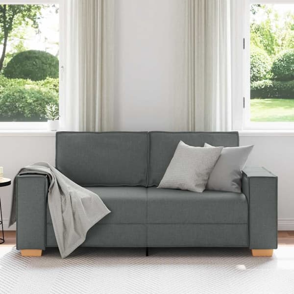 2-sitssoffa mörkgrå 180x78x84 cm tyg