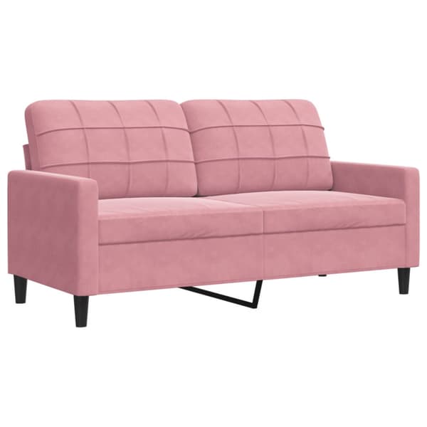 Soffgrupp med dynor 4 delar rosa sammet