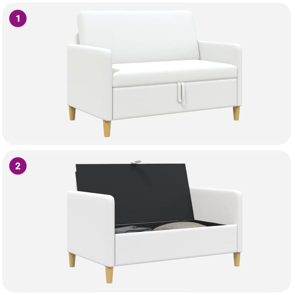 Soffa med förvaring Vit 122 x 78 x 87 cm Polyester