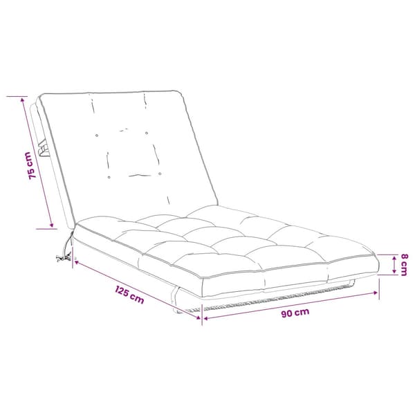 Solstol Kudde VIANEN 100% Polyester Vit 200 x 90 x 8 cm