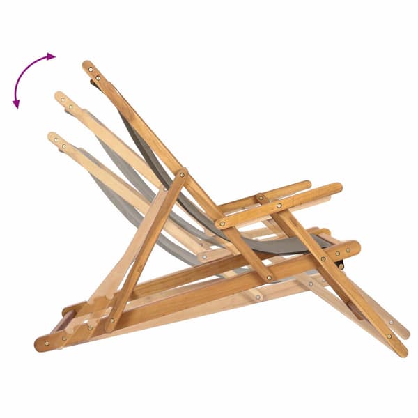 Strandstol Taupe Massivt teakträ
