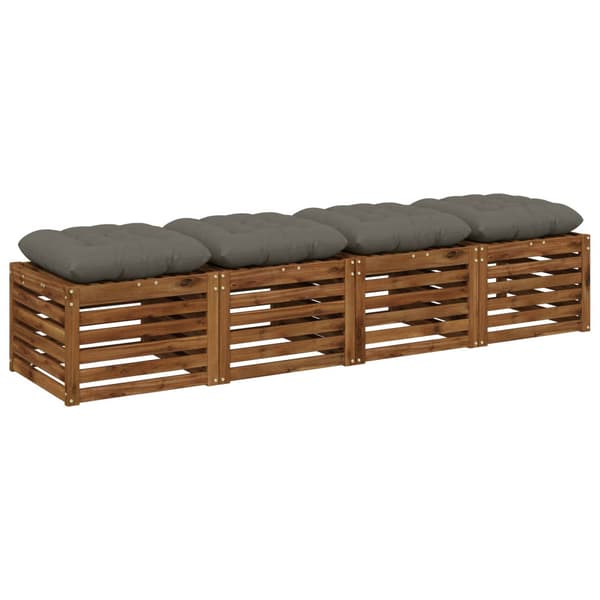 Sittkuddar VIANEN 4 st 100% Polyester Grå 50 x 50 x 12 cm
