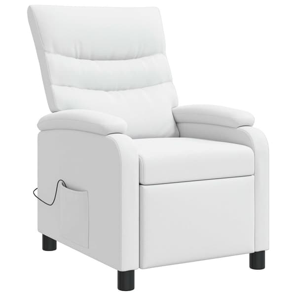 Massagefåtölj Vit Konstläder