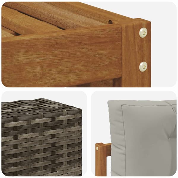 Utomhussoffset 8 pcs Naturlig och ljusgrå