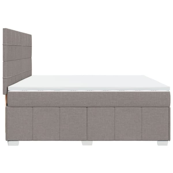 Ramsäng med madrass taupe 200x200 cm tyg
