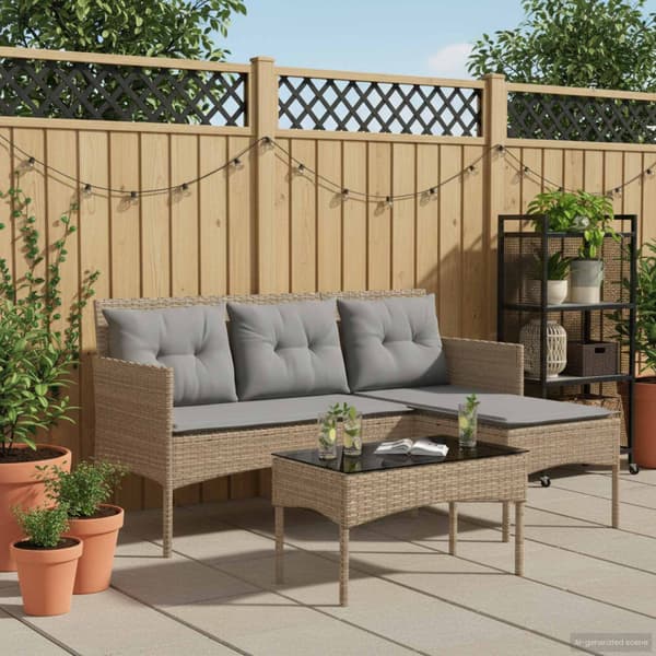 Trädgårdsoffset med kudde 2 pcs konstrotting