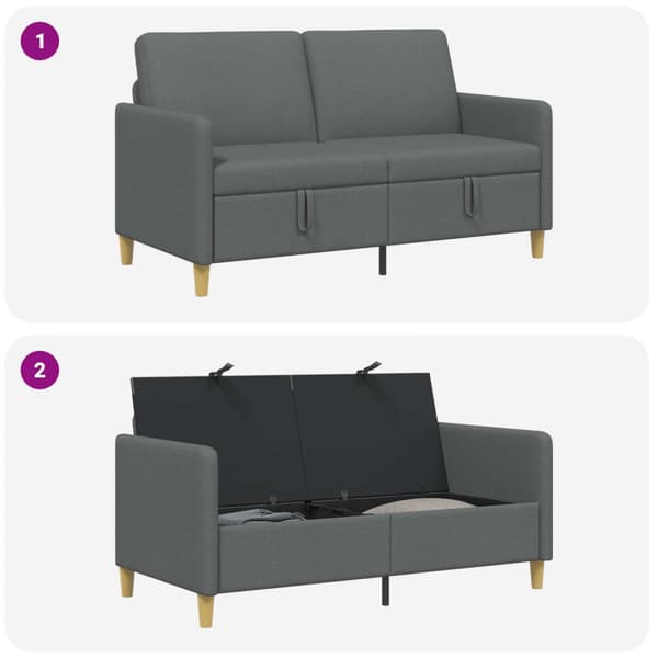 Soffa med förvaring Mörkgrå 152 x 78 x 87 cm Polyester