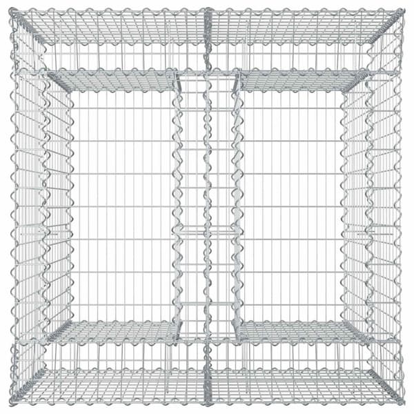 Gabion upphöjd säng 2 pcs Silver