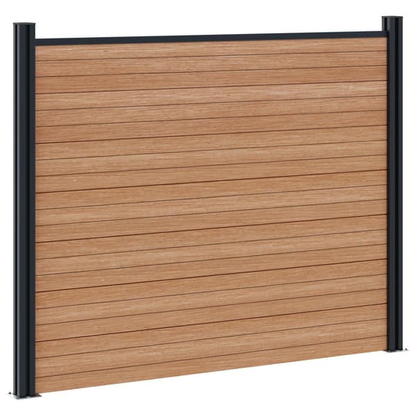Stängselpanel 8 pcs WPC och aluminium Brun
