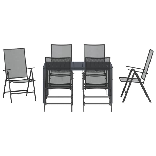 Trädgårdsmöbelset 7 pcs Antracit Pulverlackerad stål