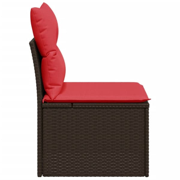 | Trädgårdsoffa | med kudde Brun 55 x 62 x 69 cm Poly rattan