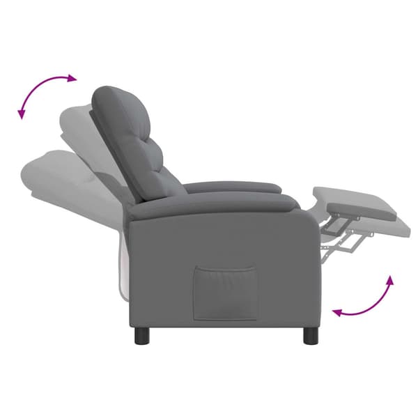 Recliner Grå Konstläder