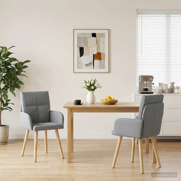 Matstolar 2 pcs Tyg Ljusgrå 60 x 56 x 96 cm