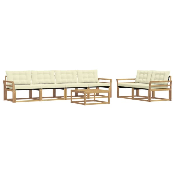 Utomhussoffset 7 pcs Vit och grädde 79 x 79 x 37 cm