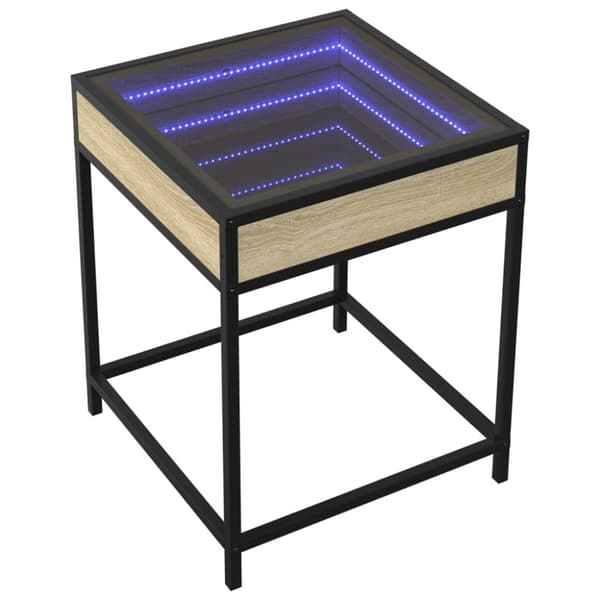 Soffbord med Infinity LEDs sonoma-ek 40x40x51 cm