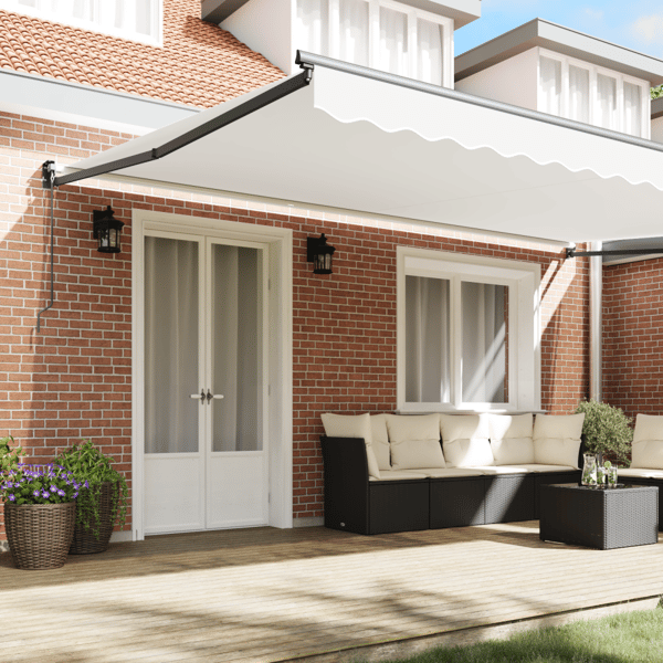 Markis Vit 500 × 300 cm Polyester och metall