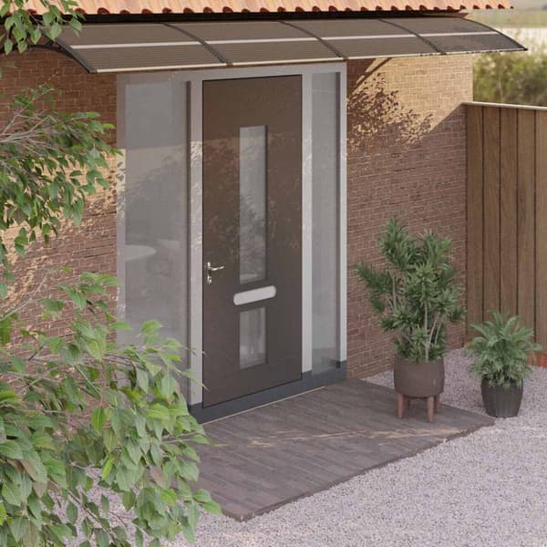 Entrétak svart 350x75 cm polykarbonat