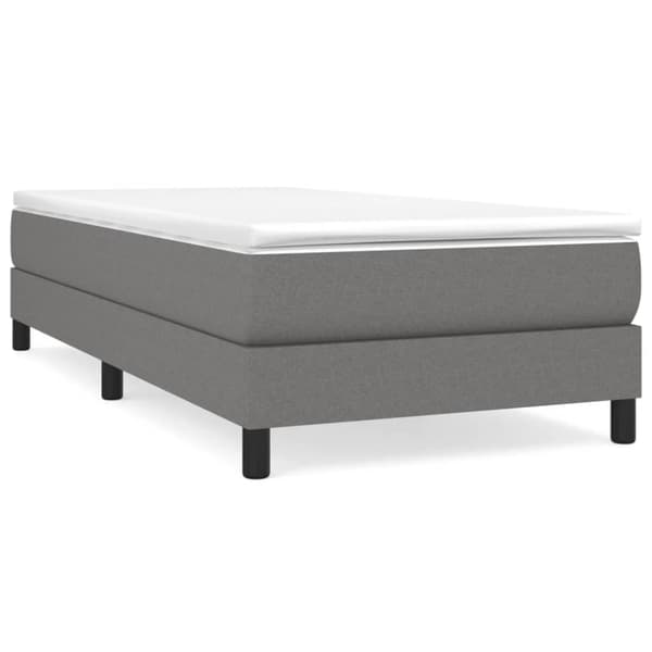 Boxspring-sängram mörkgrå 100x200 cm tyg