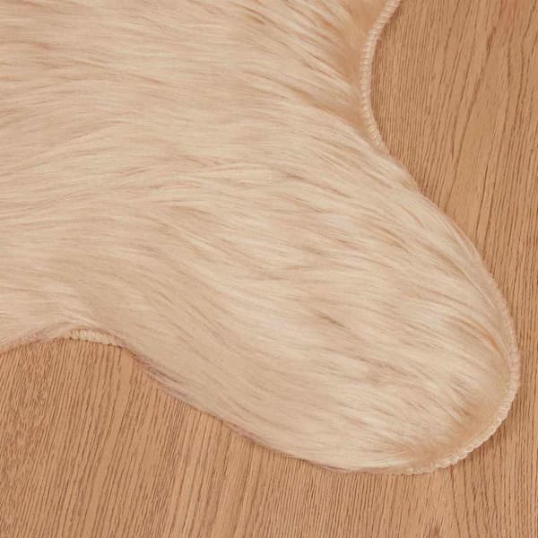Fuskfäll matta TAFALLA Beige 50 x 80 cm Polyester