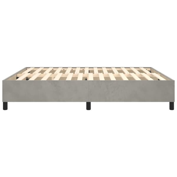 Boxspring-sängram ljusgrå 160x200 cm sammet