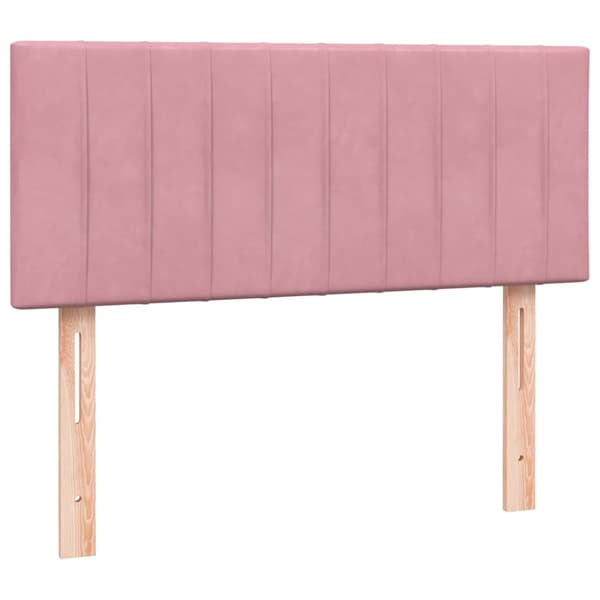 Ramsäng med madrass rosa 120x220 cm sammet