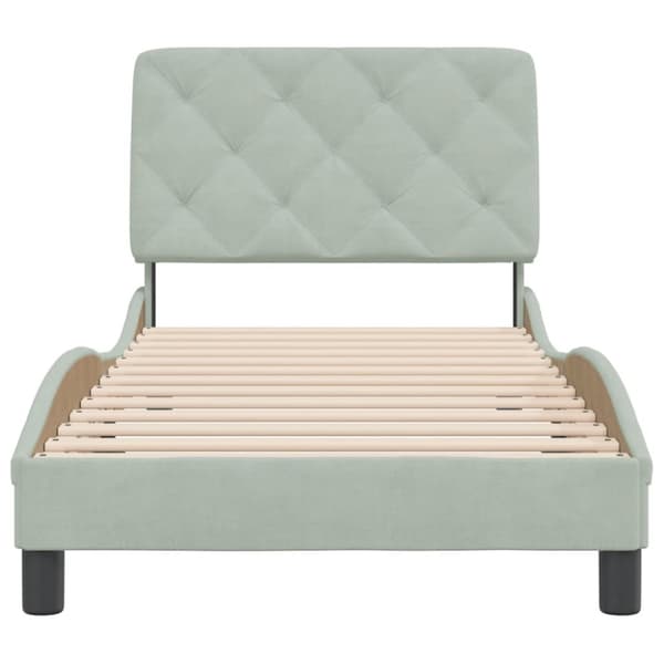 Bed Frame without Mattress Light Grey 80x200 cm Velvet