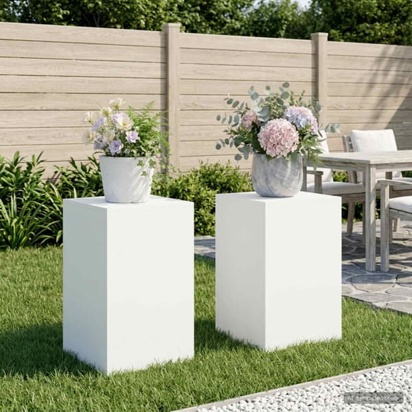 Växtställ 2 pcs Vit 40 x 40 x 60 cm Stål