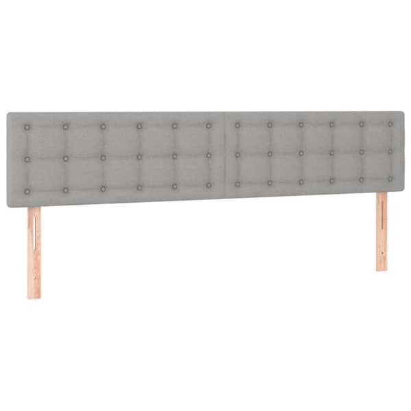 Ramsäng med madrass & LED ljusgrå 120x190 cm tyg