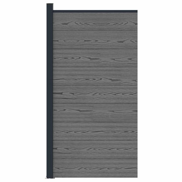 Stängselpanel WPC och aluminium Grå