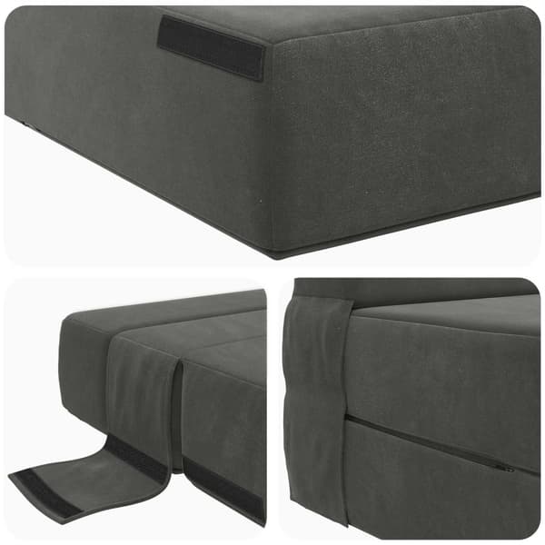 Fällbar Soffbed Mörkgrå 70 x 72 x 60 cm Tyg