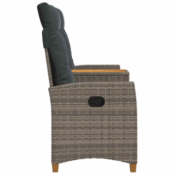 Reclining Bench with Table Grå och mörkgrå 126 x 65 x 112 cm