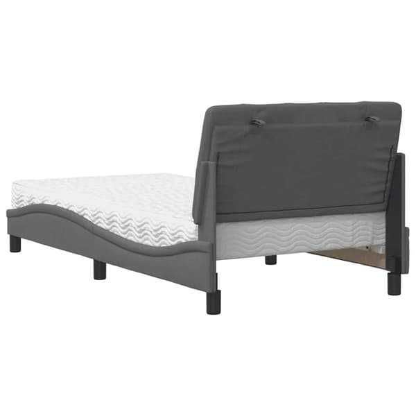 Bed with Mattress Dark Grey 100x200 cm Fabric