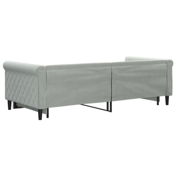 Dagbädd utdragbar ljusgrå 90x200 cm sammet