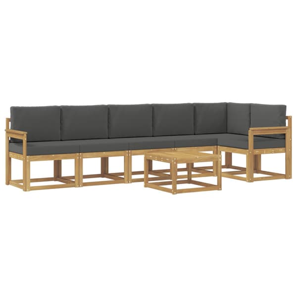 Utomhussoffset med kudde 7 pcs Vit och antracit Polyester