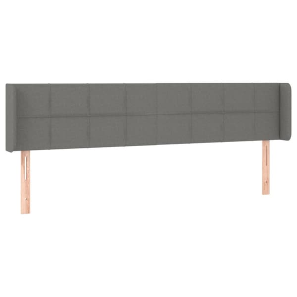 Sänggavel LED mörkgrå 183x16x78/88 cm tyg