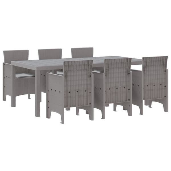 Trädgårdsmöbelset 7 pcs Ljusgrå Polypropylen