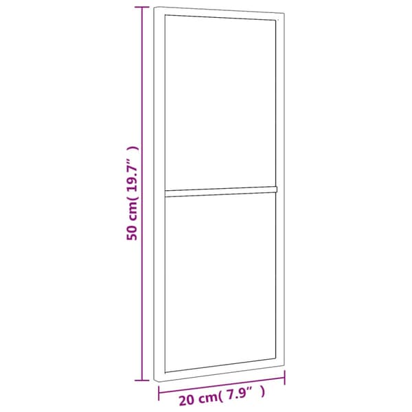 Väggspegel svart 20x50 cm rektangulär järn