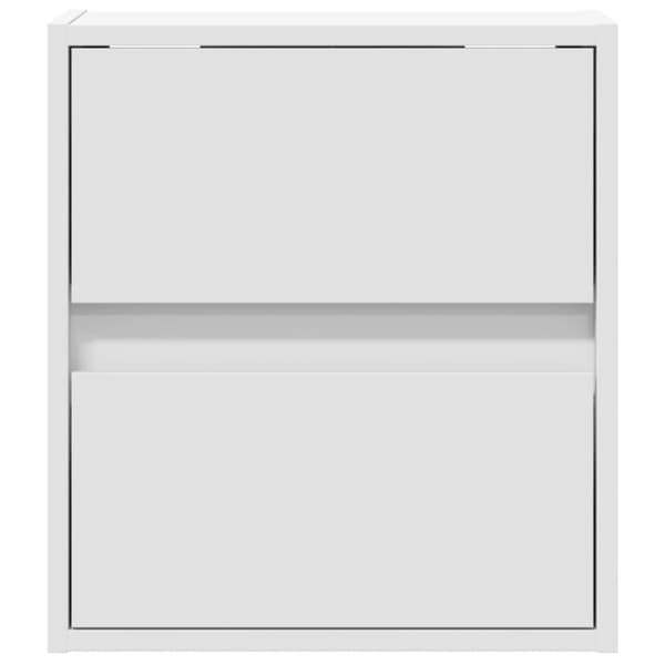 Väggmonterade sängbord med LED-lampor 2 st vit