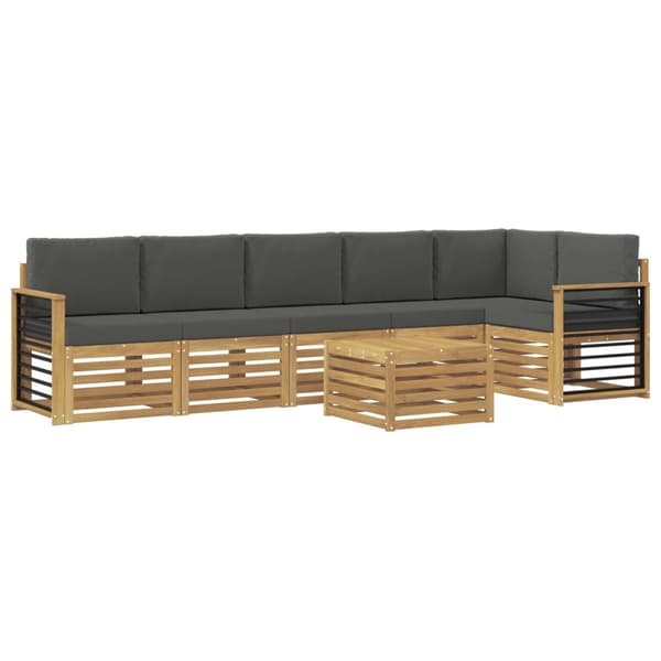 Utomhussoffset 7 pcs Vit och antracit 59 x 59 x 37 cm Polyester