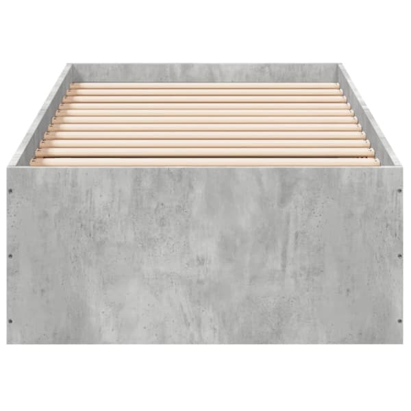 Sängram betonggrå 100x200 cm konstruerad trä